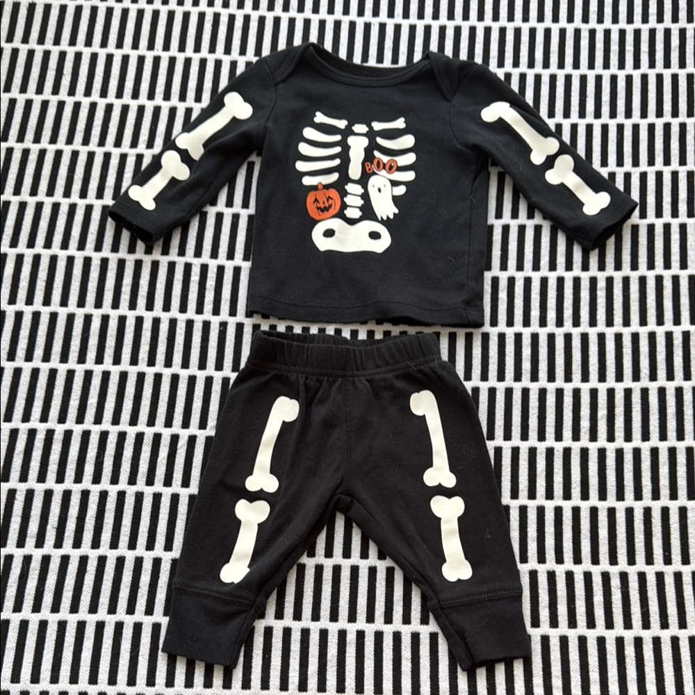 Carter's Black Skeleton Kids Matching Set